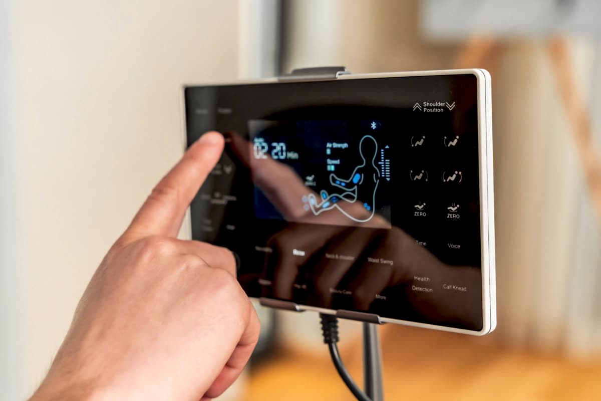 Control tablet for massage personalisation